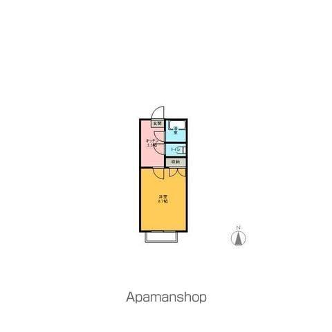 ベルトピア福島9(1K/2階)の間取り写真