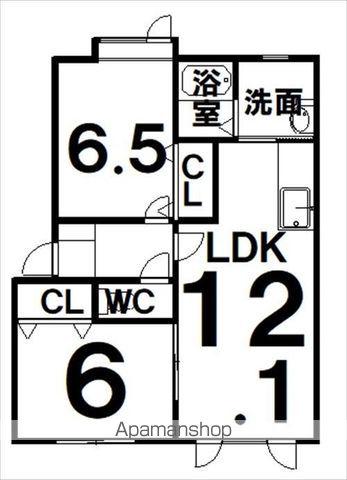 エーコーエピオンⅡ(2LDK/1階)の間取り写真