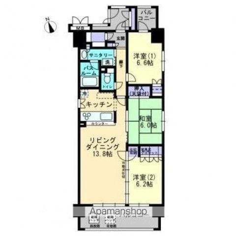 アルファステイツ栗林Ⅱ(3LDK/8階)の間取り写真