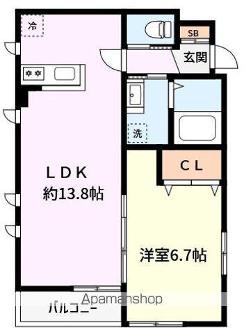 DWELL成宗(1LDK/1階)の間取り写真