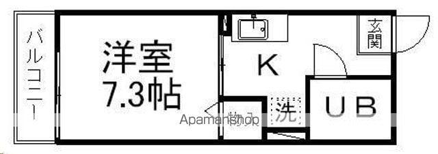 メゾン青葉B(1K/2階)の間取り写真