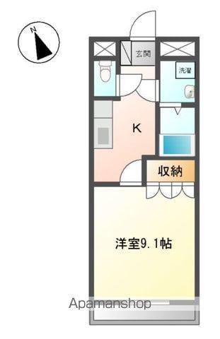 ロッソスクーデリア(1K/2階)の間取り写真