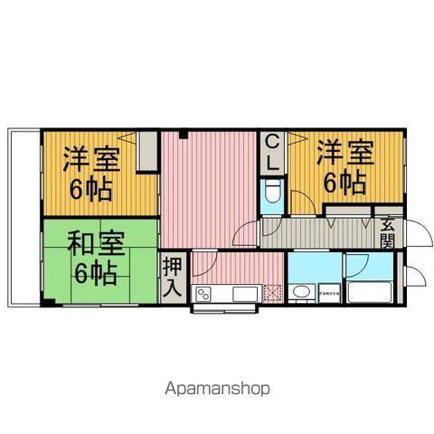 サンヒルズ玉川(3DK/2階)の間取り写真