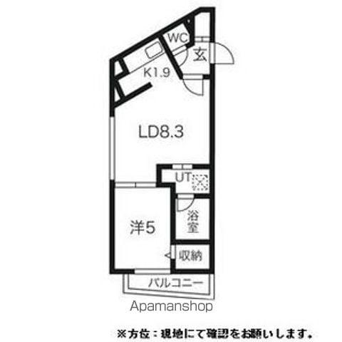 AZUL Ⅳ(1LDK/2階)の間取り写真