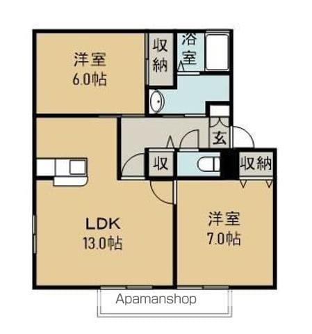 カーサラフィーネ(2LDK/2階)の間取り写真