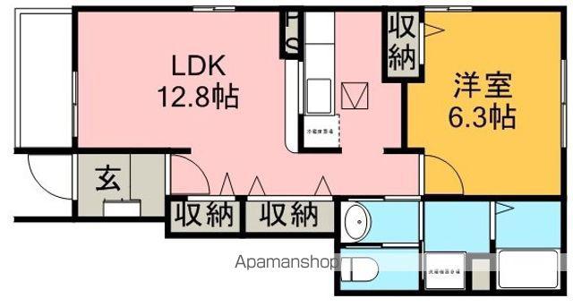 ソフィアA(1LDK/1階)の間取り写真