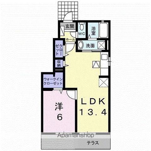 フィオーレ太田Ⅱ(1LDK/1階)の間取り写真