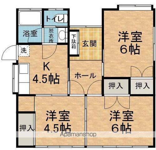 長野県松本市 1階建 築41年(3K)の間取り写真