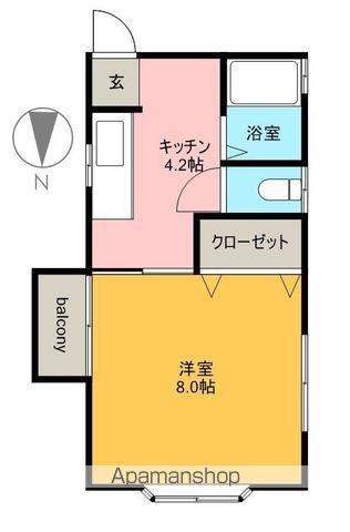 ニュービギン(1K/2階)の間取り写真
