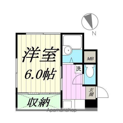 セリエール1丁目(1K/4階)の間取り写真