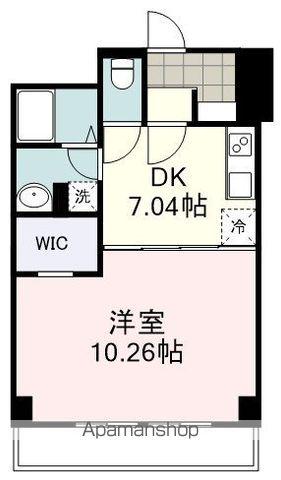 静岡泉町エンブルコート(1DK/8階)の間取り写真