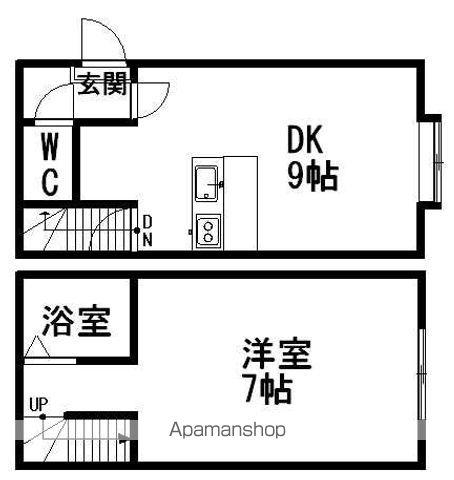 コーポ白楊(1DK/1階)の間取り写真