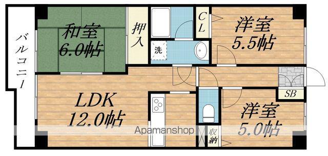メゾンエメラルド(3LDK/3階)の間取り写真