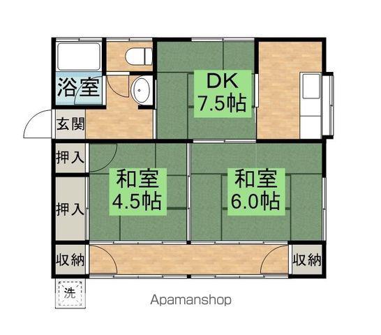 日豊本線 財部駅 徒歩5分 1階建 築67年(2DK)の間取り写真