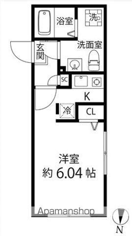 BRANCHE豊島園(ワンルーム/4階)の間取り写真