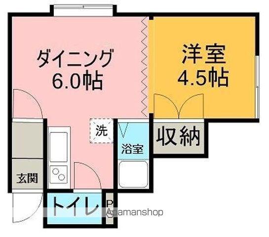 RIZAハウス68(1DK/2階)の間取り写真