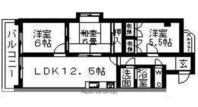エスポワール(3LDK/5階)の間取り写真
