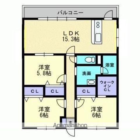 エリヴェール道後(3LDK/3階)の間取り写真
