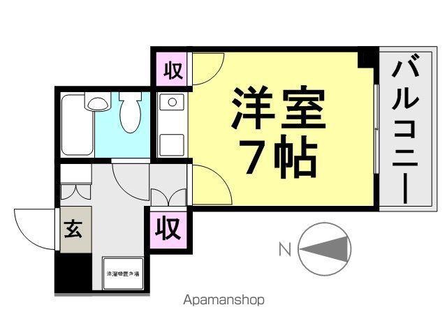 フロントリバー東難波(ワンルーム/3階)の間取り写真