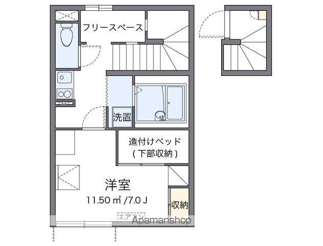 レオパレスKMY郡山(1K/2階)の間取り写真