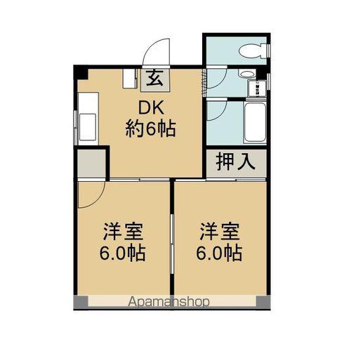 Aビル(2DK/3階)の間取り写真