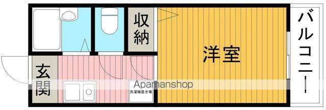 阪口ハイツ(1K/2階)の間取り写真