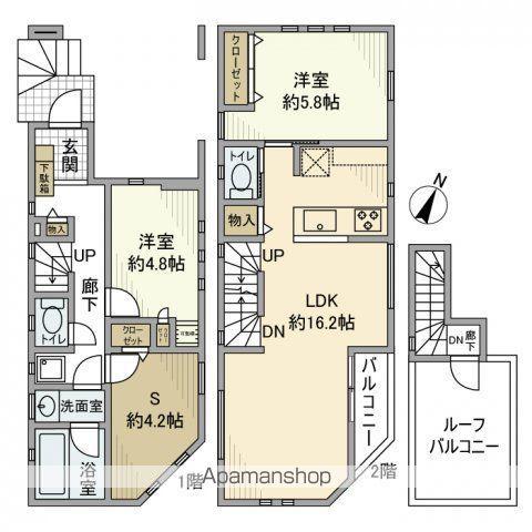 西武鉄道新宿線 野方駅 徒歩8分 2階建 築6年(2SLDK)の間取り写真