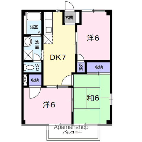 ニューシティカズミ(3DK/2階)の間取り写真