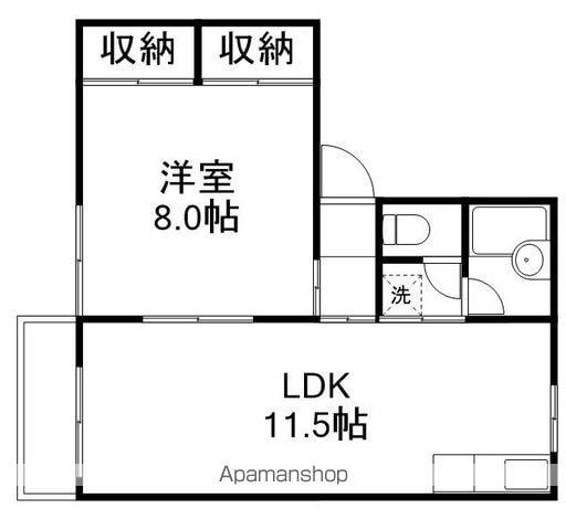 オークハウス A棟(1LDK/1階)の間取り写真