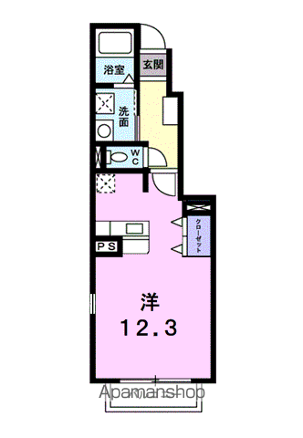 ボヌール・KB(ワンルーム/1階)の間取り写真