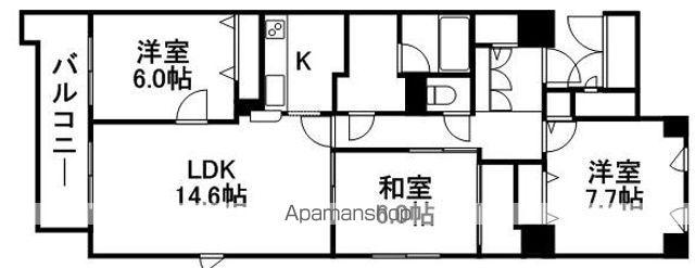THE RESIDENCE PARK ODORIKOEN 旧ヒ(3LDK/5階)の間取り写真