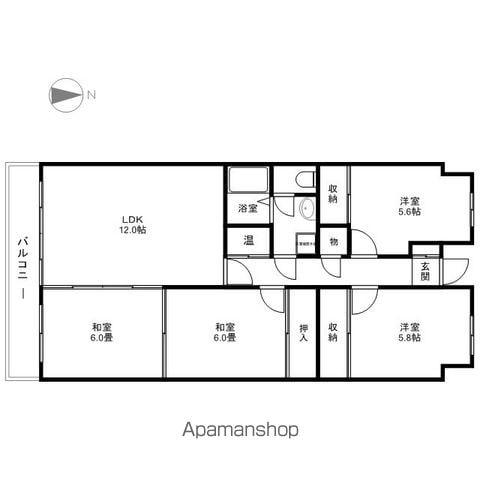 メゾンデュオーラ信濃(4LDK/3階)の間取り写真