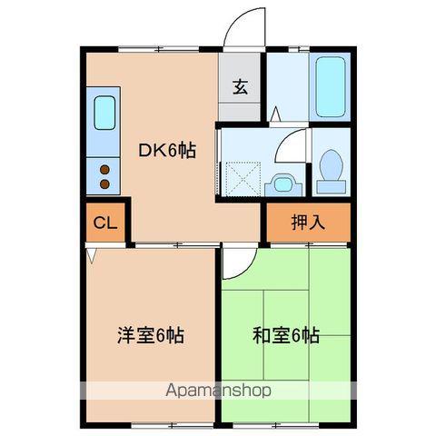アメニティゾーン柳生(2DK/1階)の間取り写真