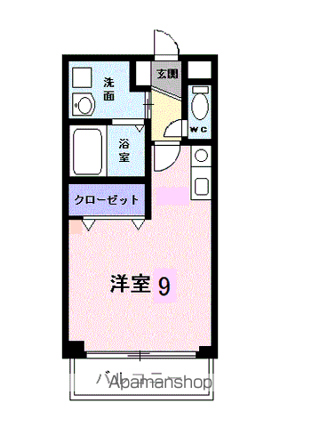 プリムヴェール(ワンルーム/2階)の間取り写真