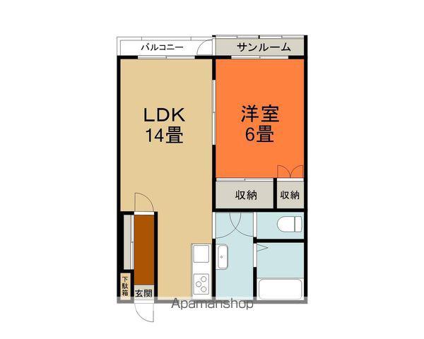 ロイヤルブーケ(1LDK/1階)の間取り写真