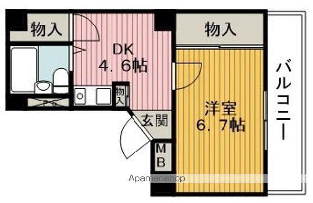 ドムール蛍池(1DK/5階)の間取り写真