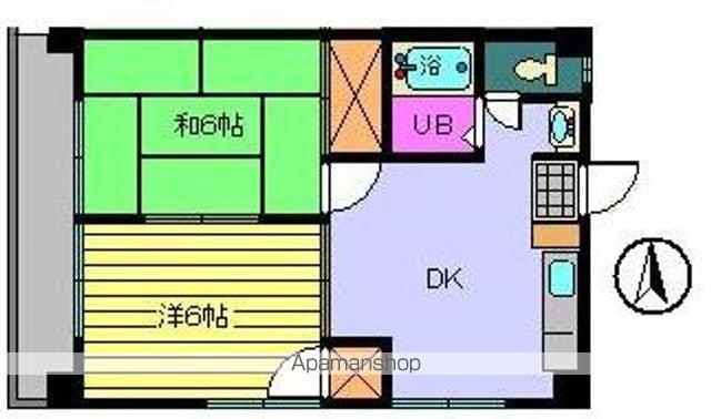 サザンコート(2DK/3階)の間取り写真