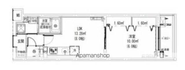 LEAF VILLAGE 新宿若松(1LDK/2階)の間取り写真