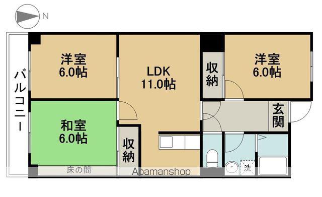 カーサビアンカ2(3LDK/3階)の間取り写真