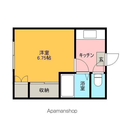 ハイツリバーサイドⅡ(1K/1階)の間取り写真