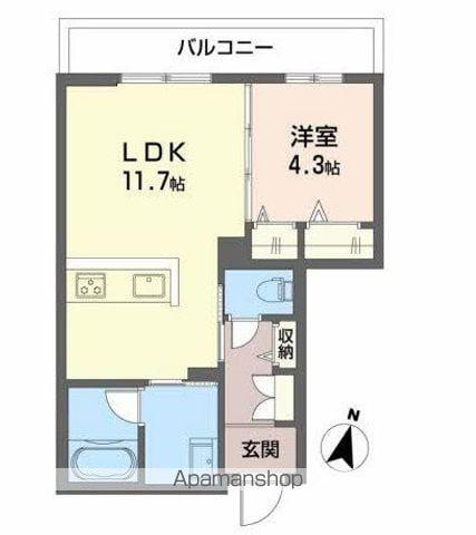 シャーメゾン グランシャンテ別府(1LDK/2階)の間取り写真