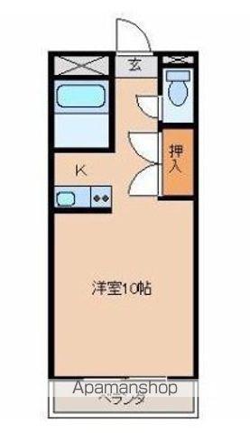 オグラヒルズⅢ(ワンルーム/2階)の間取り写真