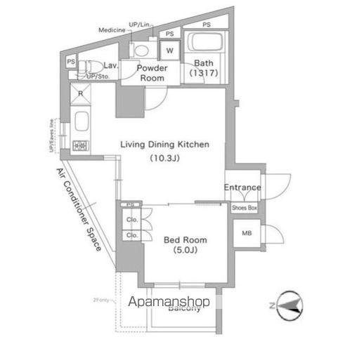 コンフォリア文京春日(1LDK/13階)の間取り写真