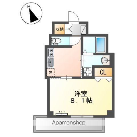 EARTH WELL(1K/3階)の間取り写真