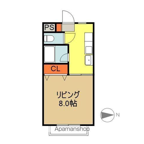 フォーブルのむらⅡ(1K/2階)の間取り写真
