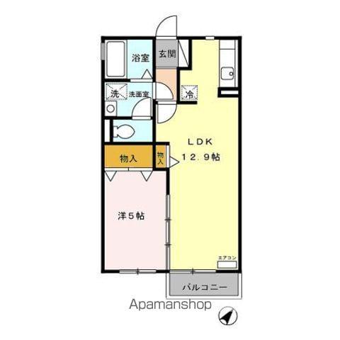 モナリエ参番館(1LDK/2階)の間取り写真