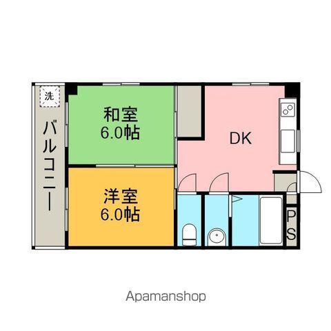 堀江ユニオン(2DK/3階)の間取り写真