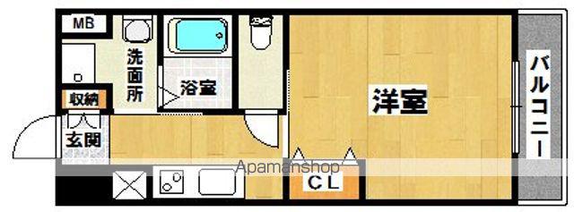 フィオレ・レジデンス出島海岸通(1K/2階)の間取り写真