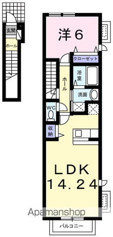 グランベル(1LDK/2階)の間取り写真