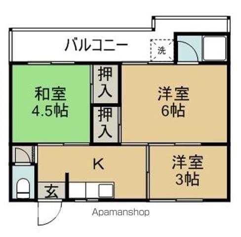 武市荘(3K/2階)の間取り写真